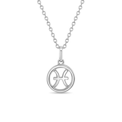 Girls' Zodiac Medal Sterling Silver Necklace - In Season Jewelry