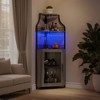 Corner Wine Rack, with Detachable Wine Rack, Bar Cabinet with Glass Holder, Small Sideboard and Buffet Cabinet with Mesh Door - 4 of 4