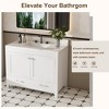 Modern 43" Bathroom Vanity with Karalakin Artificial Marble Top,Multi-Functional Cabinet with Drawers and Doors, Solid Wood Frame,Three Faucet Hole - 2 of 4