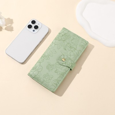 FATMOON Slim Women’s Wallet - RFID Blocking Floral Design Vegan Leather Bifold Clutch with Zipper Pocket for Everyday Use & Travel