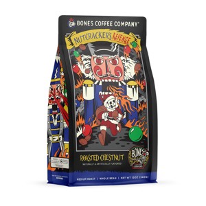 Bones Coffee Company Nutcracker's Revenge Whole Coffee Beans Roasted Chestnut Flavor 12 oz Medium Roast (Whole Bean) - 1 of 3