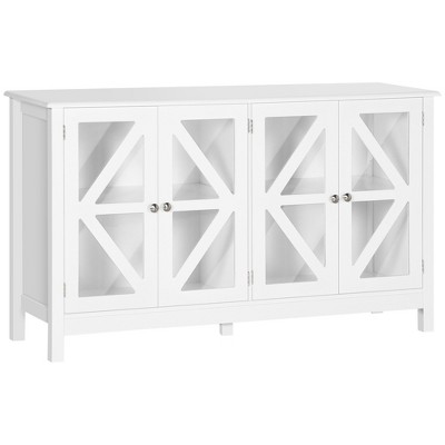 NicBex Sideboard Cabinet with Storage Modern Minimalist Buffet Storage Cabinet with 4 Doors for Kitchen,Living Room,White