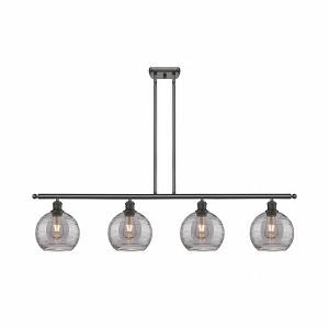 Athens Deco Swirl - 4 Light Island In Industrial Style-10 Inches Tall and 48 Inches Wide - 1 of 1