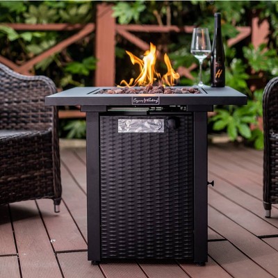 Square Fire Table 28 Legacy Heating, Wicker Propane Fire Pit