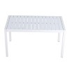 55'' White Outdoor Dining Table with Waterproof Top and Rust-Resistant Metal Legs,Patio Table for Garden or Kitchen-The Pop Home - 2 of 4