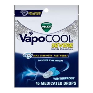 Vicks VapoCOOL Severe Medicated Cough Drops - Menthol - 45ct - 1 of 4