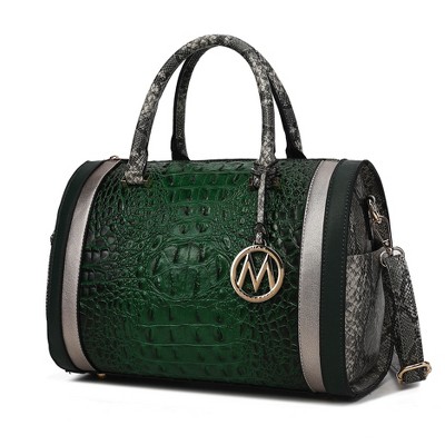 MKF Collection Eleanor Faux Crocodile-Embossed Vegan Leather Women’s Satchel by Mia K