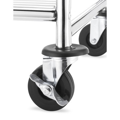 Whitmor Chrome Rolling Laundry Butler with Valet Bar
