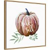 22" x 22" Hello Fall Pumpkin Watercolor Portfolio Framed Wall Canvas - Amanti Art: Autumn Harvest Decor, Hand-Stretched Canvas - 2 of 4