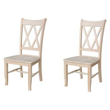 Set Of 2 Double X Back Chair Unfinished - International Concepts