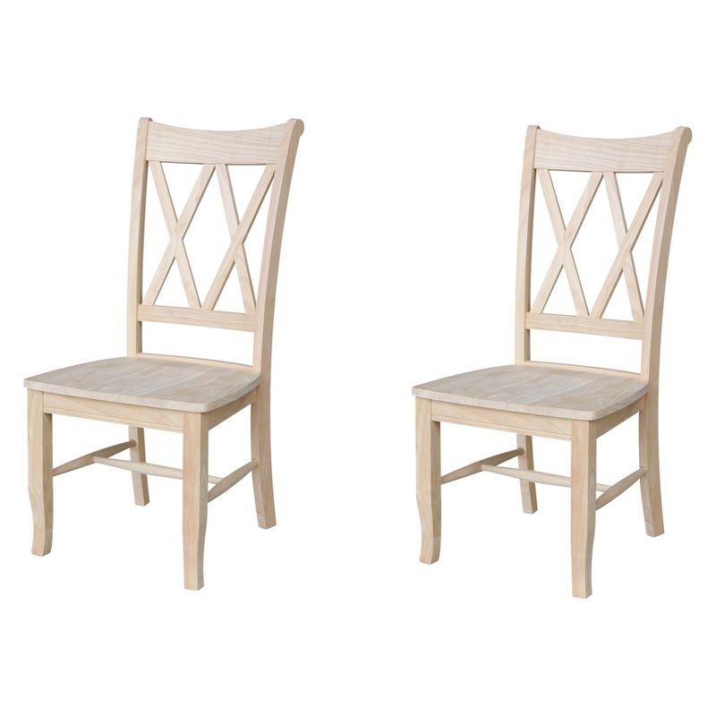 Set Of 2 Double X Back Chair Unfinished - International Concepts, 1 of 13