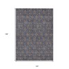 Navy Blue Beige And Taupe Floral Washable Indoor Outdoor Area Rug - 3 of 4