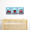 Big Dot of Happiness Railroad Crossing - Steam Train Baby Boy Nursery Wall Art and Kids Room Decor - Gift Ideas - 7.5 x 10 inches - Set of 3 Prints - 2 of 4