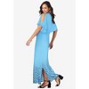 Jessica London Women's Plus Size Stretch Knit Cold Shoulder Maxi Dress - 4 of 4