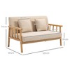NicBex Modern Loveseat Sofa with Throw Pillows Upholstered Comfy 2 Seater Couch with Wood Legs for Living Room,Apartment,Beige - 3 of 4