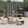vidaXL Patio Stools with Cushions 4 pcs Beige 15.7"x15.7"x13.8" Poly Rattan - 4 of 4