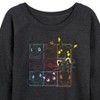 Women's - Pokémon - Character Grid Lightweight French Terry Wide Neck Long Sleeve Shirt - 2 of 4