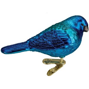 Old World Christmas Blown Glass Clip-On Ornament for Christmas Tree, Indigo Bunting - 1 of 4