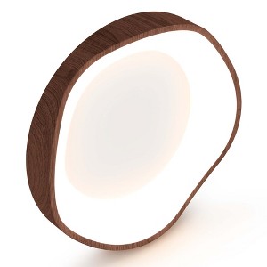 Tangkula LED Mount Ceiling Light 24W 3000K Lamp Fixture Wood Pattern Brown/Natural - 1 of 4