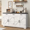 USIKEY Buffet Cabinet, 63” Large Sideboard Buffet Storage Cabinet with 3 Drawers, Farmhouse Coffee Bar with 4 Doors for Kitchen, Living Room - 2 of 4