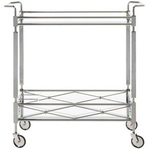 Ingrid 2 Tier Bar Cart - BCT8000A - Chrome/Glass - Safavieh - 1 of 4