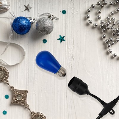 Northlight Opaque LED S14 Edison Style Christmas Replacement Bulbs - Blue - Pack of 25
