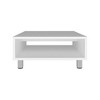 23.6" Engineered Wood Coffee Table with Open Shelf and Metallic Legs, Modern for Contemporary Living Rooms - 3 of 4