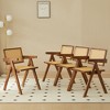 VYNXARIA 2 dining chairs, natural color, rubber wood rattan weaving technology, armrest solid wood dining chair, living room chair, simple and natural - 4 of 4