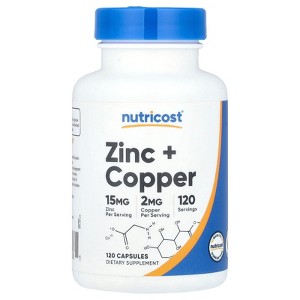 Nutricost Zinc + Copper, 120 Capsules - 1 of 2