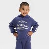 Toddler Boys' 2pc Hot Wheels Fleece Sweatshirt & Pants Set - Blue - 3 of 4
