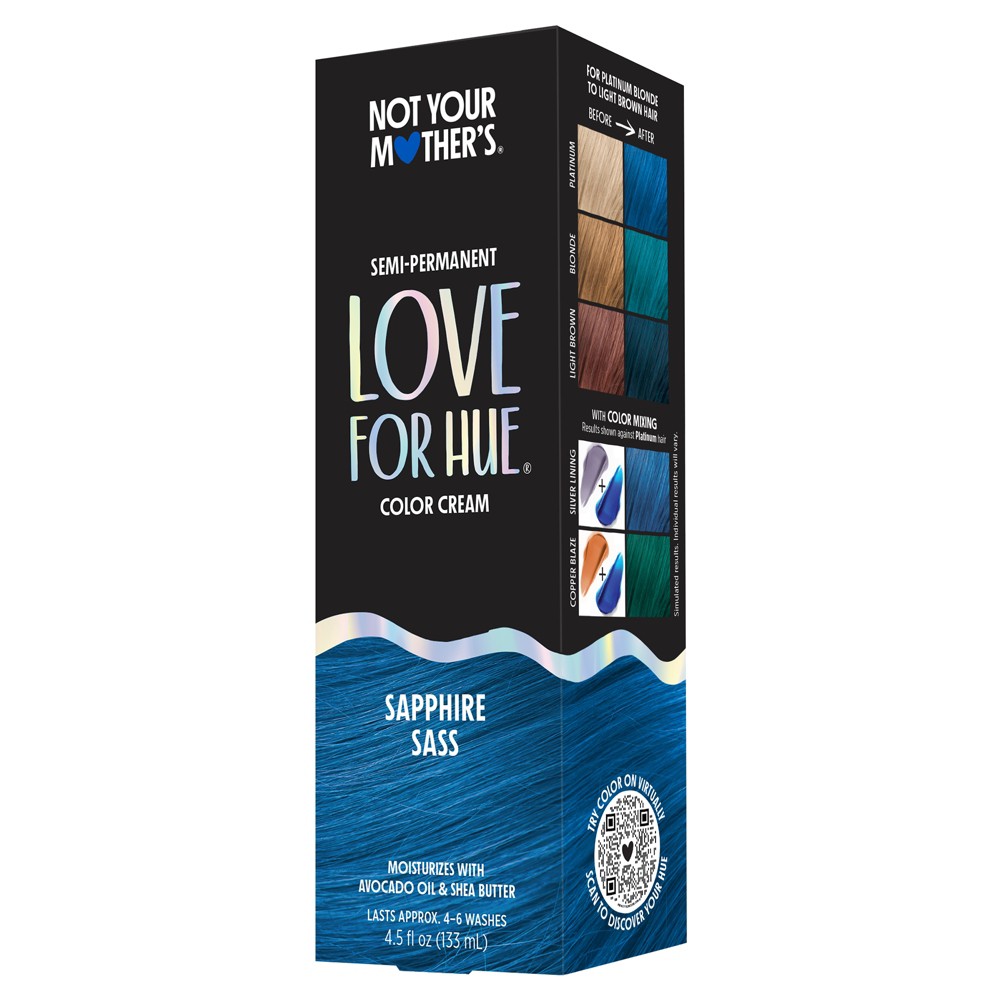 Photos - Hair Dye Not Your Mother's Love for Hue Semi-Permanent Hair Color Cream - Sapphire