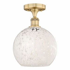 White Mouchette - 1 Light Semi-Flush Mount In Modern Style-11.88 Inches Tall and 10 Inches Wide - 1 of 1