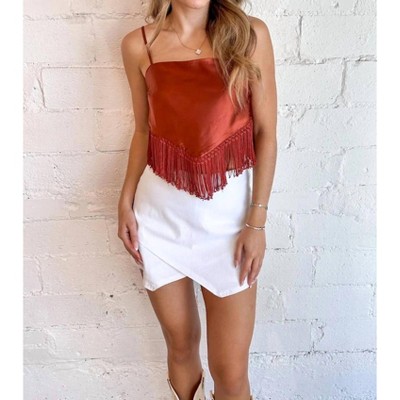 Women's Fringe Detail Tie Back Top - Cloud Ten
