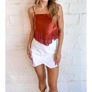 Women's Fringe Detail Tie Back Top - Cloud Ten - 1 of 3