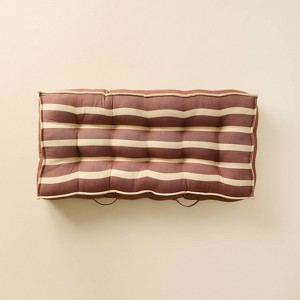52"x24"x6" Cabana Stripe French-Style Indoor/Outdoor Floor Cushion Brown/Natural - Hearth & Hand™ with Magnolia - 1 of 4