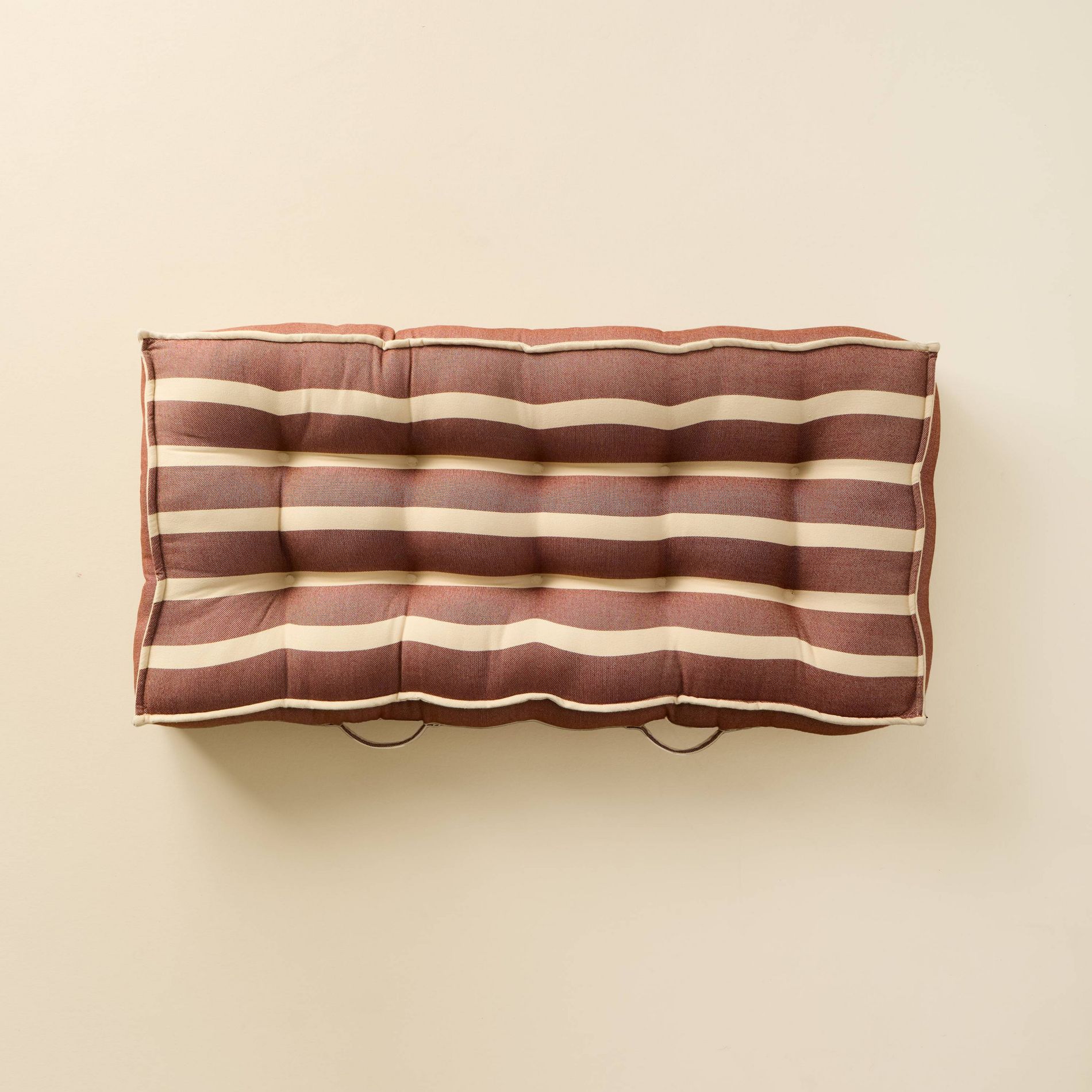 52"x24"x6" Cabana Stripe French-Style Indoor/Outdoor Floor Cushion Brown/Natural - Hearth & Hand™ with Magnolia