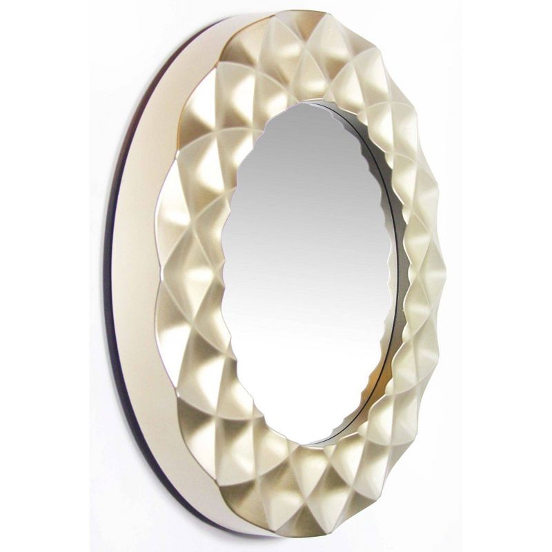 18&#34; Glam Round Mirror Champagne Gold/Silver - Infinity Instruments, 4 of 8