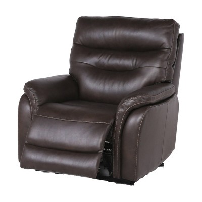 Fortuna Power Recliner Chair Dark Brown: Top-grain Leather, Usb Port ...