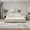 TIRAMISUBEST Corduroy Fabric Sectional Sofa, Convertible Combination Sofa, Modular Design Double Lounge Chair, Beige - 2 of 4