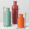 Sullivans Set of 3 Floral Relief Vase Bottles 10"H, 7.5"H & 5.5"H Multicolor - 4 of 4