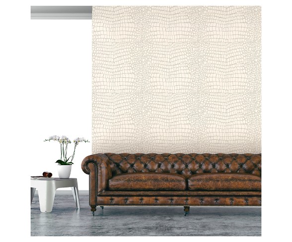 Devine Color Textured Alligator Peel and Stick Wallpaper - Beluga and Lightning