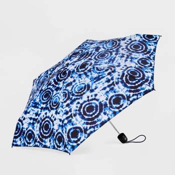 ShedRain Mini Manual Compact Umbrella - Blue Tie-Dye