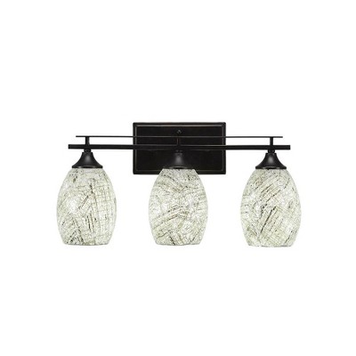 Toltec Lighting Uptowne 3 - Light Vanity in  Dark Granite with 5" Natural Fusion Shade