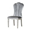 Royal Hampton Side Dining Chair Set of 2, Silver Wood, Gray Fabric Cushioned Seats - 3 of 4