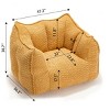 Chenille Lazy Sofa Chair with Foam Filling and Armrests, Square Bean Bag for Reading and Gaming, Lightweight Indoor Seat-Baofuwish - 4 of 4