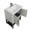 Bathroom Vanity With Ceramic Sink And Hot And Cold Faucet,Freestanding Bathroom Storage Cabinet With 2 Doors And Open Iron Shelf-Maison Boucle - 4 of 4