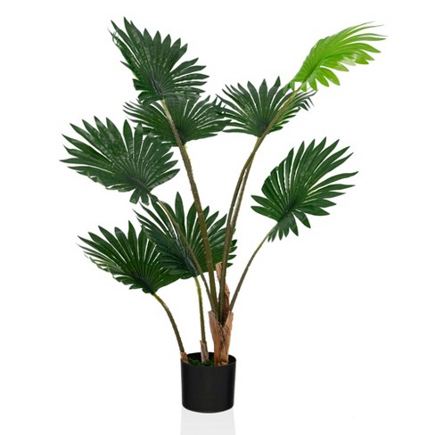 Robe Annoncør Besættelse Tangkula 4ft Artificial Tree Artificial Fan Palm Tree Fake Palm Plant For  Indoor Outdoor : Target