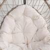 NAYSAYE Patio Swing Egg Chair with Stand Cushion and Pillow for Garden and Porch Relaxation, Gray and White, 32.5"*24.4"*57.6" - 3 of 4