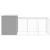 vidaXL Chicken Cage with Extended Run - Galvanized Steel, Light Gray - Features Spacious Area, Mesh Covering, Protective Roof, and Latch Door - 4 of 4