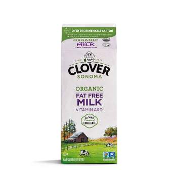Clover Organic Farms Skim Milk - 0.5gal